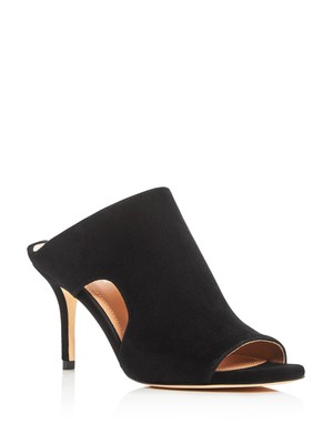 

POUR LA VICTOIRE Womens Black 532210467 Туфли-мюли на шпильках без шнуровки на каблуке, Черный, ZANDRAKS