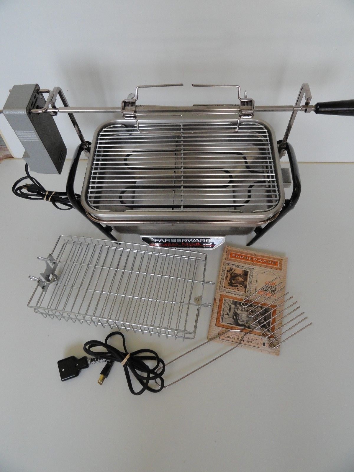Farberware Electric Open Hearth Rotisserie Broiler Grill Basket Recipe Book