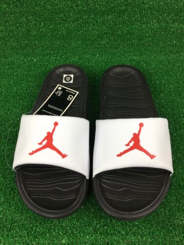 Jordan Break Slides Sandals White Black Red AR6374-016 Men's Jordan Break Slides Sandals White Black Red AR6374-016 Men's