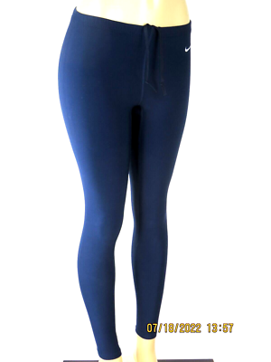 NIKE SZ M 8 10 Polyes Spandex Navy Blue Leggings Active Pants