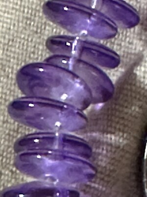 Glass Discs Beads 10x6mm - Purple-1 Strand 105 beads  1 Strand As Pictured
