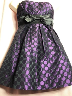 NWT-Speechless 7 S/M? 30  Bust Purple cocktail Party Polka Dots Prom Dress E3