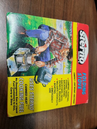 Vintage Sterno Folding Stove Camping Hunting Backpacking Outdoor Cooking