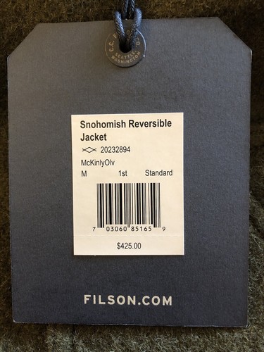 Pre-owned Filson Snohomish Reversible Hooded Jacket M $425 Olive Green & Khaki Tan