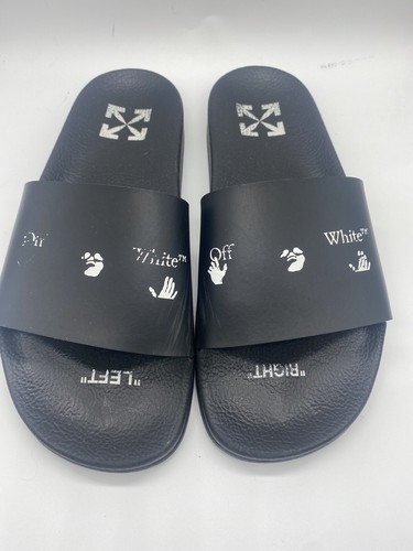 サンダル OFF-WHITE BLACK THIS THAT SLIDES Off-white This That Embossed Rubber Slides In Black | ModeSens