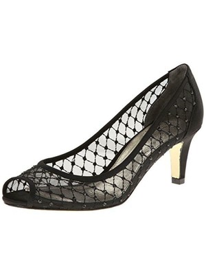 

ADRIANNA PAPELL Женские черные туфли-лодочки без шнуровки Jamie с открытым носком на маленьком каблуке, 7,5 м, Черный, JAMIE