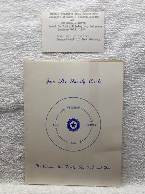 1974 American Legion Middle Atlantic Conference Banquet Wilmington DE Vtg