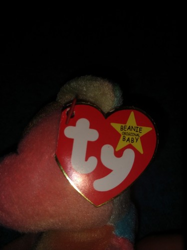 Rare Ty Beanie Baby PEACE Bear Retired TEDDY (1996) MWMT P.V.C Pellets