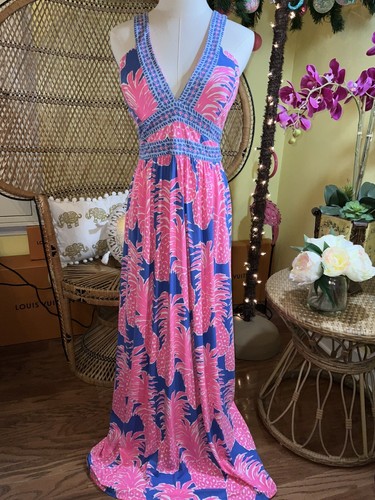 Pre-owned Lilly Pulitzer Taryn Maxi Dress Little Flamenco ? Size 8,10 In Multicolor