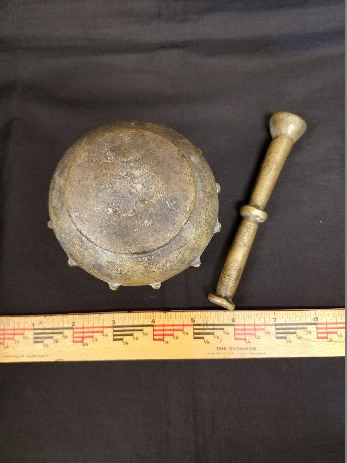 16th Century Bronze Mortar and Pestal Herbal Medical