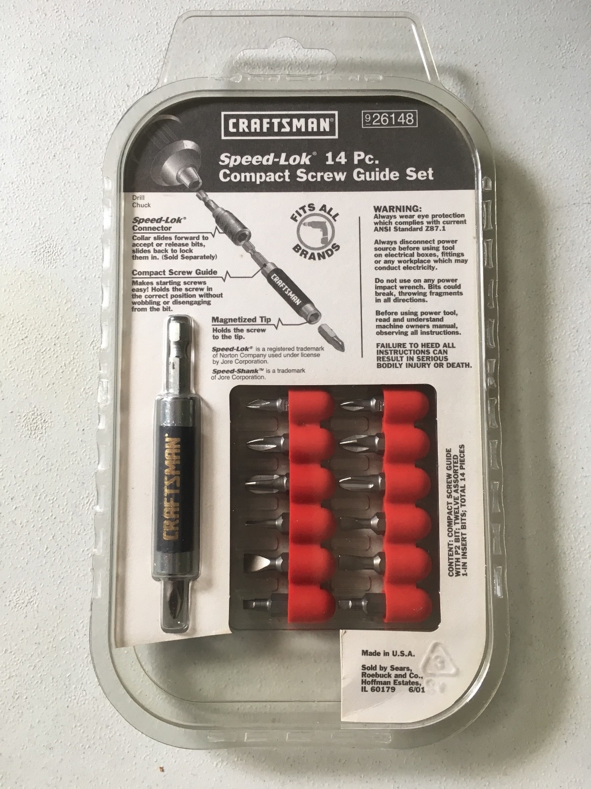 NEW Craftsman Speed-Lok 14-Piece Compact Screw Guide Set, Sears