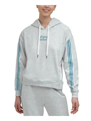 

TOMMY HILFIGER SPORT Женская серая толстовка с длинными рукавами и длинными рукавами с галстуком и логотипом, топ, Серый