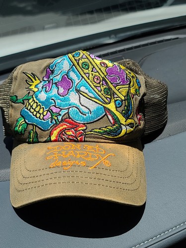 00's Christian Audigier キャップ Ed Hardy Vintage Ed Hardy Christian Audigier Trucker Hat Rare New