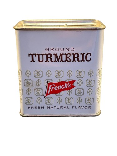 French's Ground Turmeric Spice Tin 1.5 oz RT French Co Vintage 1970s