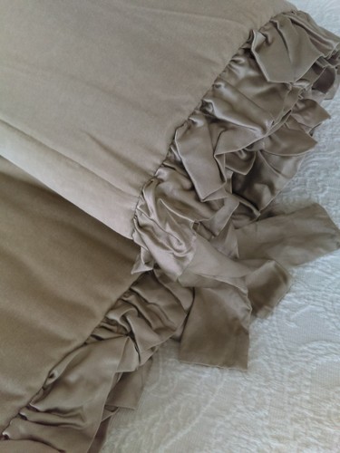 Restoration Harware RH Baby & Child Flax Washed Velvet Ruffle Crib Bumper EUC