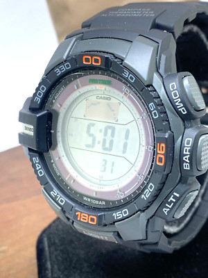 Casio Men's Watch PRG-270 Pro Trek Triple Sensor Black Resin Solar Digital 3415