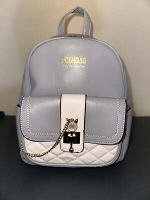 Mini Leather Backpack Purse (Gray)