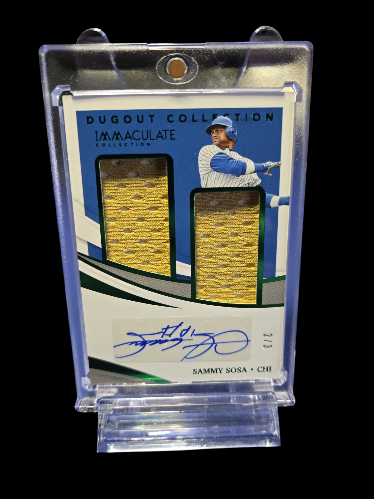 Sammy Sosa 2021 Panini Immaculate Dugout Collections Green Autograph /3