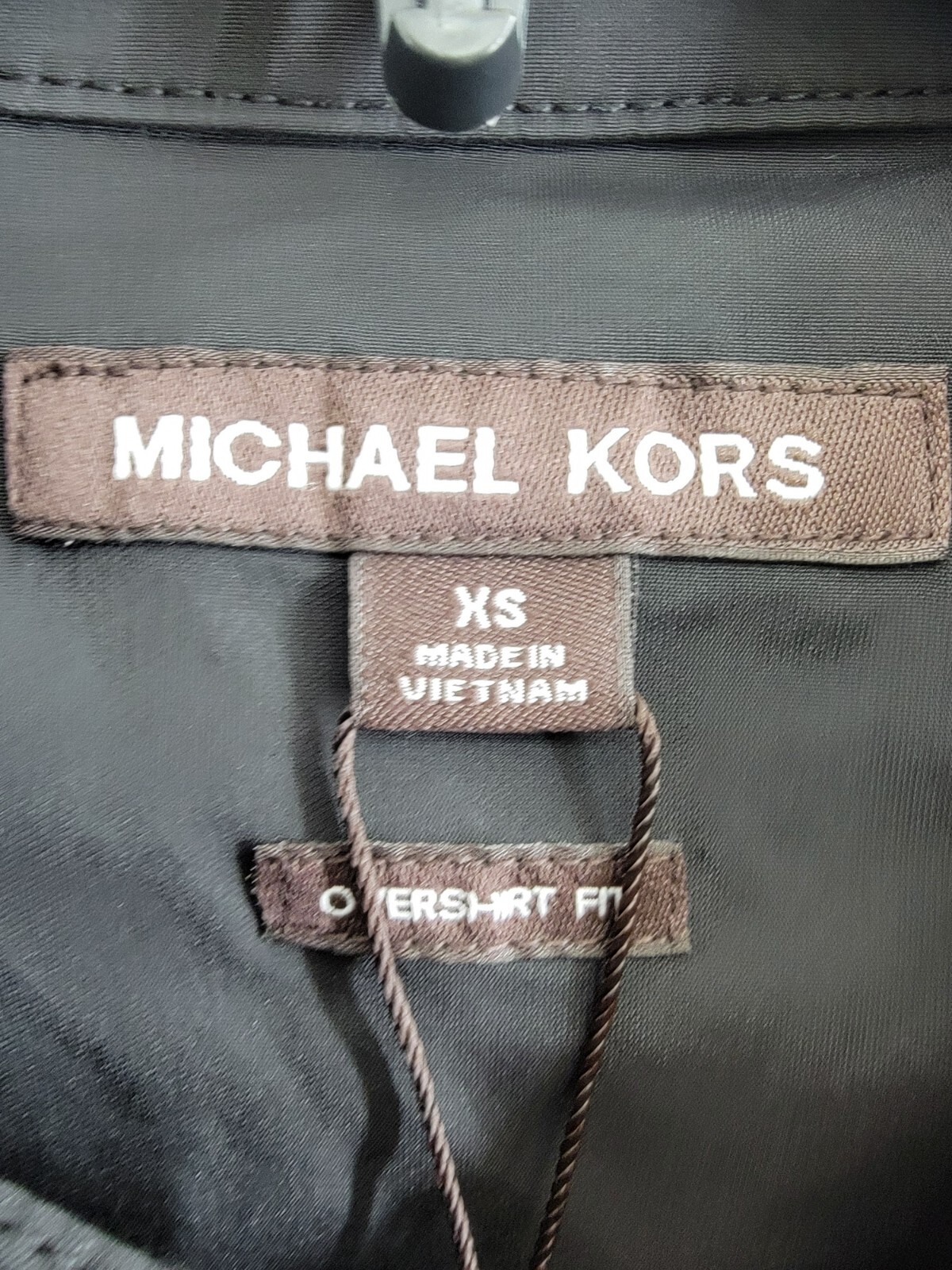 Michael Kors Snap-Front Nylon Shirt Jacket Men's XS Black Pockets Long Sleeve - Picture 10 of 17
