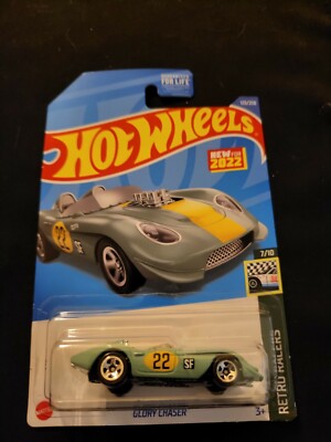 2022 Hot Wheels #123 GLORY CHASER Retro Racers 7/10 Blue New Model Near Mint