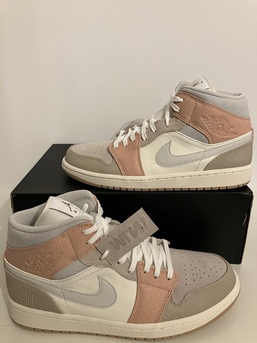 New Air Jordan 1 Mid Milan Sail Light Bone String Shimmer