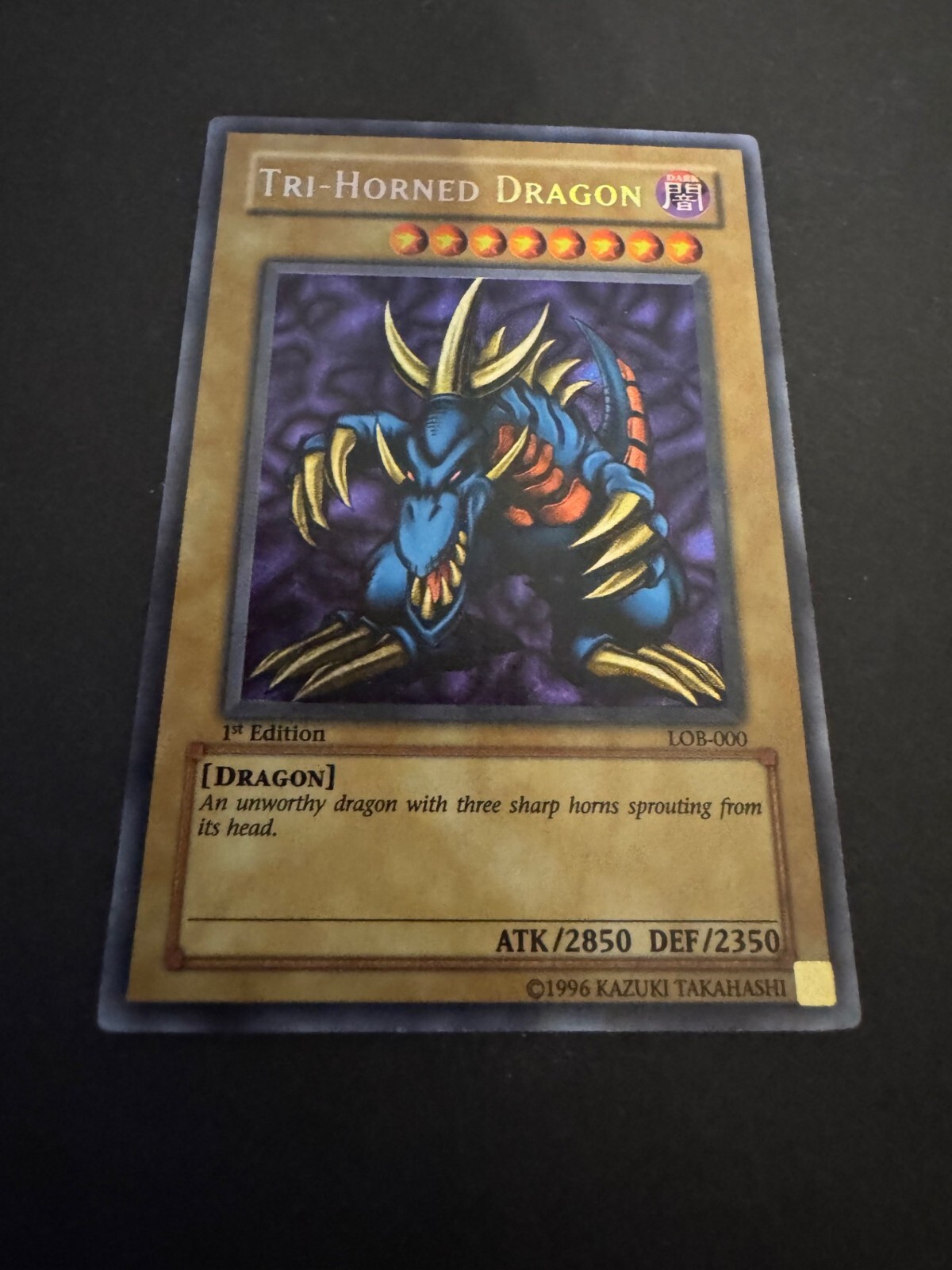 YUGIOH! Tri-Horned Dragon LOB-000 Secret Rare 1st Edition MP