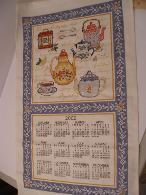 Vtg 2002 Calendar/Tea Towel kitchen teapots & coffee pots | eBay
