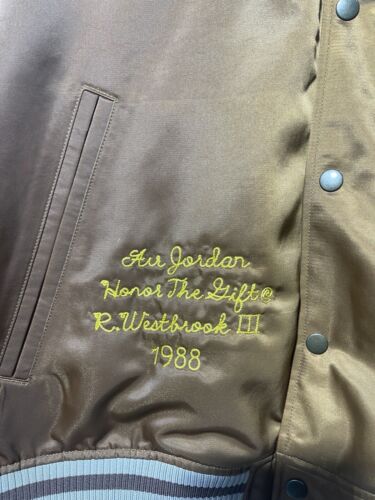 Pre-owned Nike Men's Size Xl -  X Jordan X Honor The Gift Men's Varsity Jacket (dx6243-204) In Brown