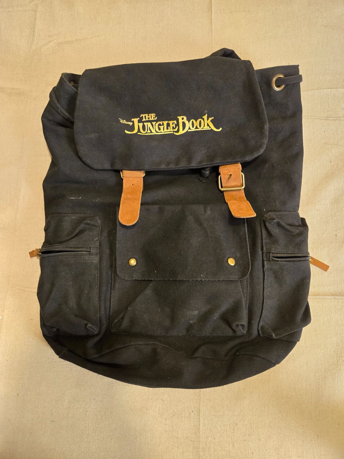 Disney The Jungle Book Black Canvas Backpack Vintage Style