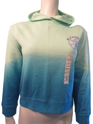 Girl's SO Graphic ''Be A Mermaid'' Dipdye Aqua Hoodie Size Large (10/12) NWT $26