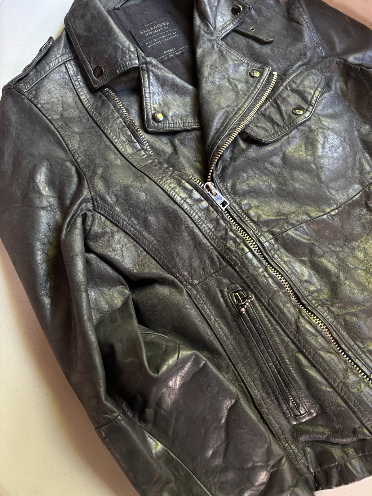 新品　ALLSAINTS KALEB LEATHER JACKET Sサイズ ALLSAINTS Kaleb Leather Jacket | endource