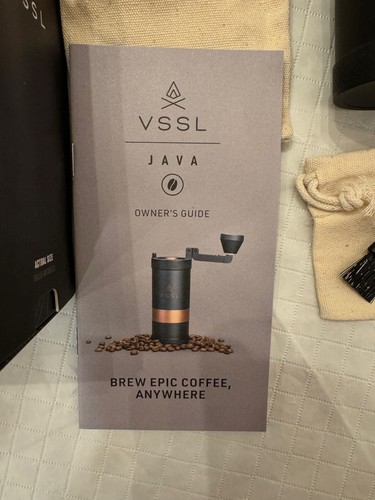New! VSSL Java Black Portable Manual Coffee Espresso 20g Burr Grinder. Camping