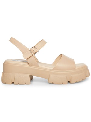 

STEVE MADDEN Женские бежевые 1-дюймовые сандалии на платформе Architectural Heel Tazia 9,5, Бежевый, TAZI01S1