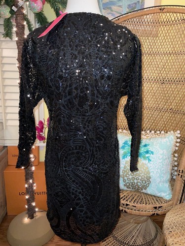 Pre-owned Lilly Pulitzer Leclair Dress Onyx Sequin Sea Swirl Mesh Size M,l,xl ❤️‍? In Black