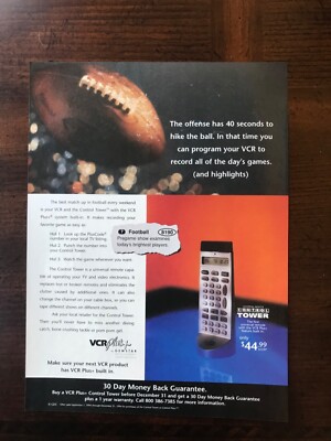 1994 vintage original print ad VCR Plus And The Tower Control Remote