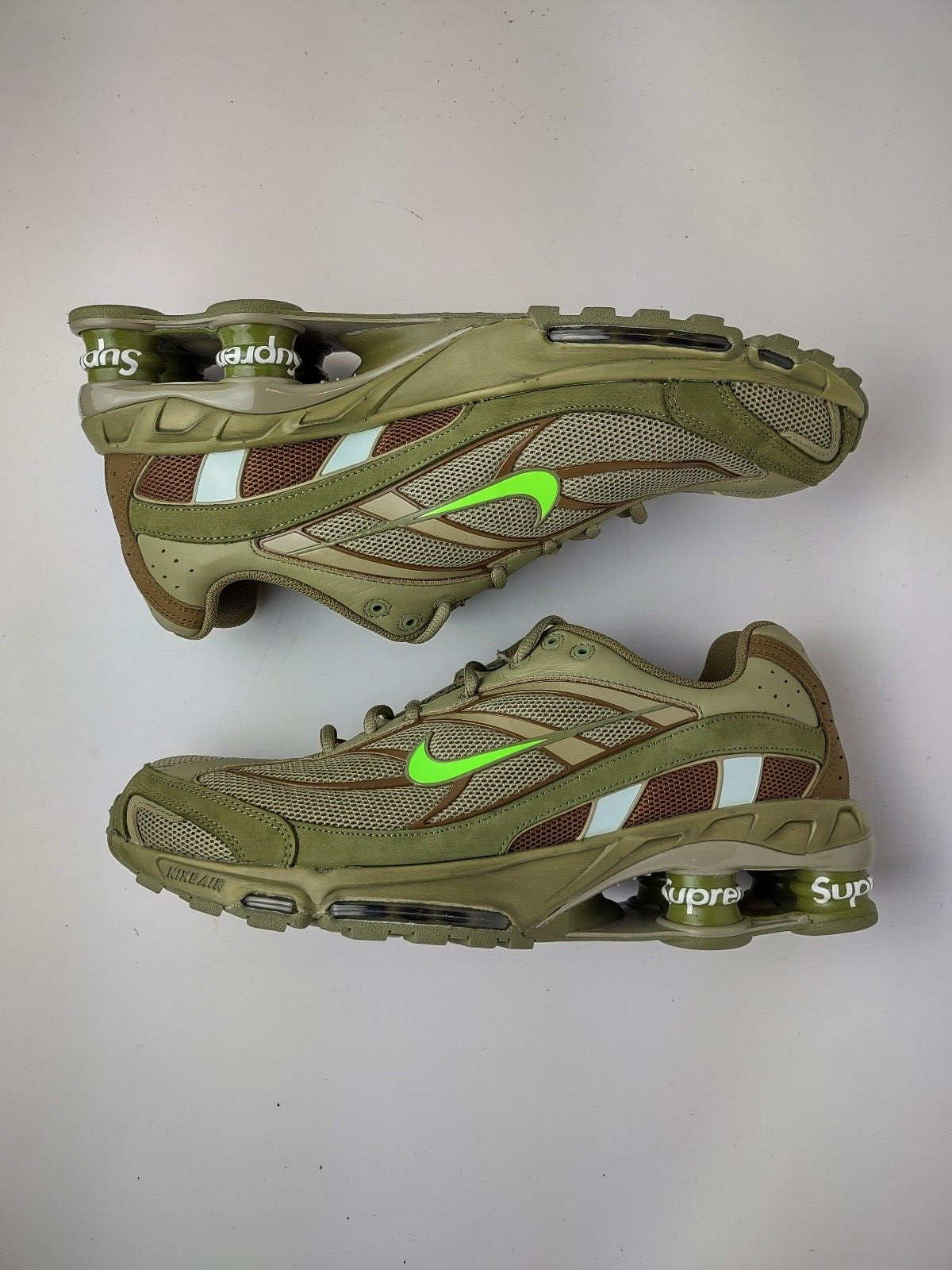 

Nike Shox Ride 2 SP Supreme Neutral Olive Electric Green DN1615-200 Мужские 12, Зеленый, Nike Shox Ride