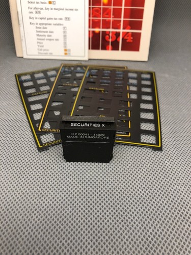 Securities Pac Module HP-41C, HP-41CV, HP-41CX Very Good With Manual Overlays