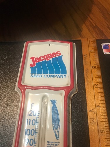 Jacques Seed Company -Metal Tin Thermometer
