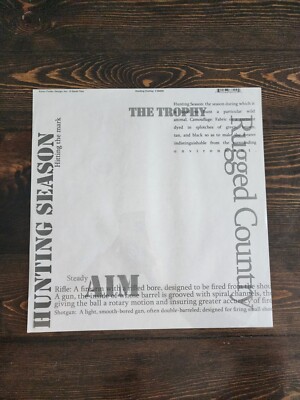 Creative Imaginations HUNTING Overlay Sheet~ Narratives Karen Russell NEW 12x12