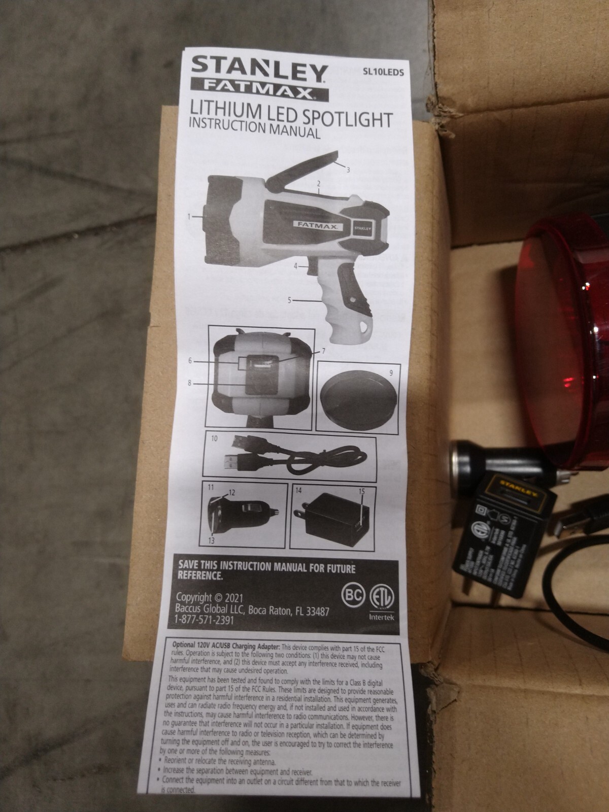 STANLEY FATMAX Rechargeable 2200 Lumen Lithium Ion Ultra Bright LED Spotlight