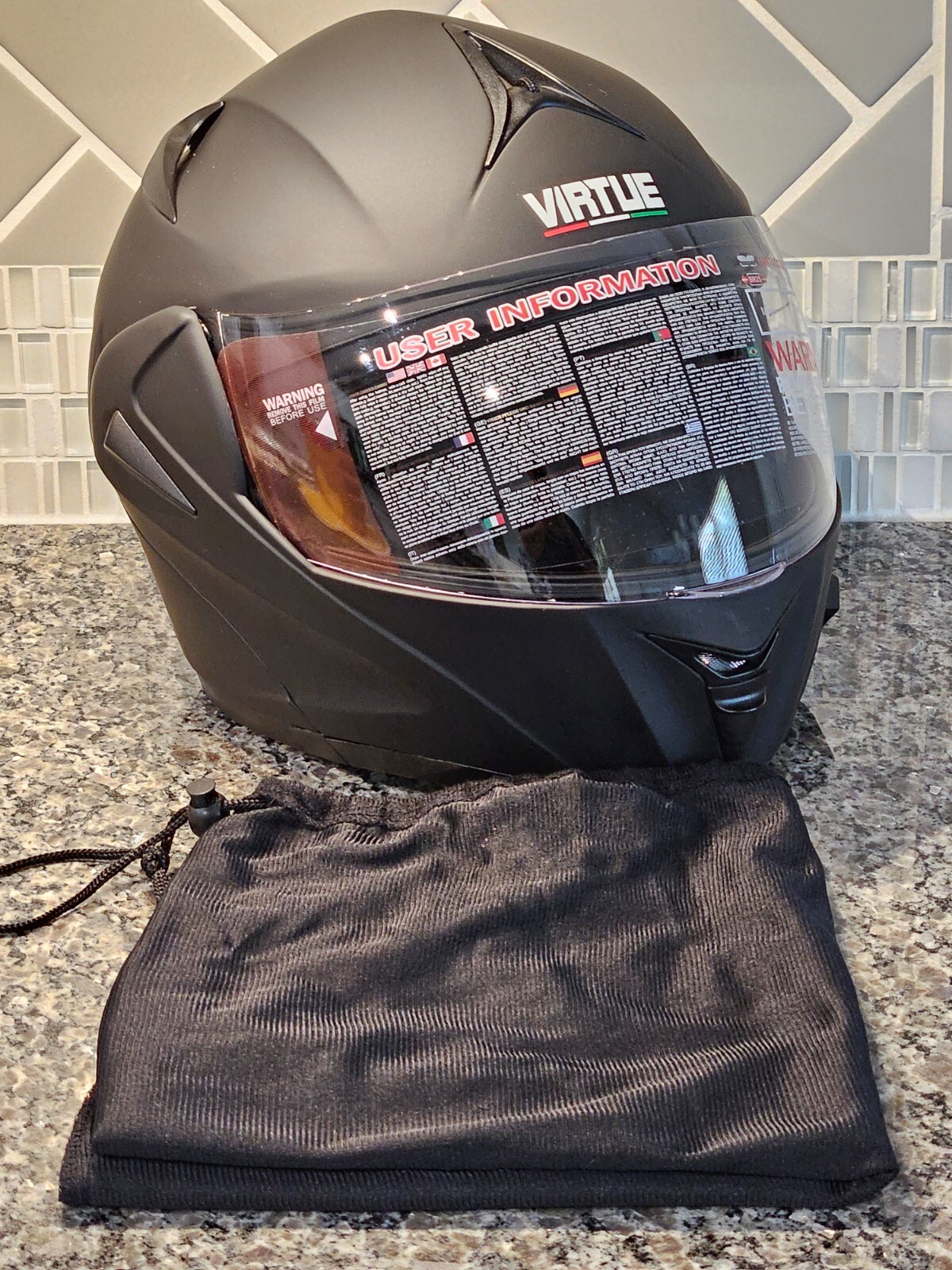 Virtue MD808 Full Face Motorcycle Helmet Flipup L Modular Virtue MD808 Full Face Motorcycle Helmet Flipup L Modular
