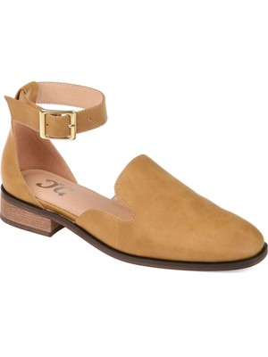 

JOURNEE COLLECTION Женские бежевые туфли на блочном каблуке с квадратным носком Dorsay Loreta, Бежевый, LORETA-FLAT