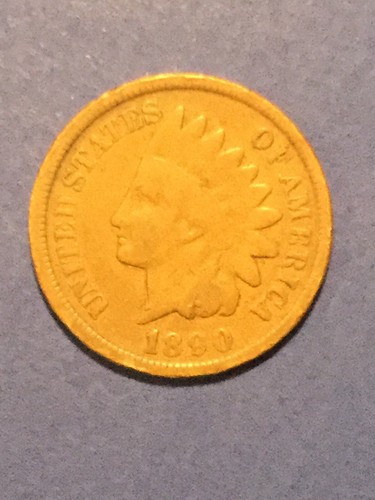 1890 Full Rim Slightly Worn Indian Penny