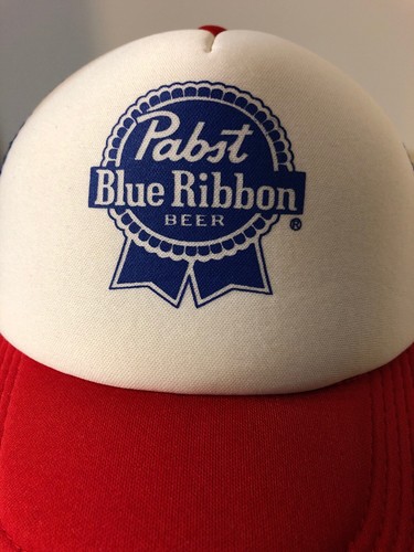 Pabst Blue Ribbon Beer PBR Trucker Hat Blue Red White NEW Snapback Cap Mesh