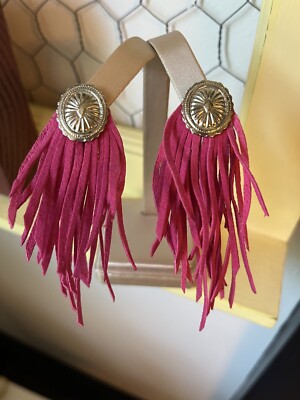 Handcrafted Suede Fringe Conch Post Earrings Desert Bloom Creations New Mexico