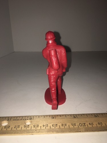 4” Tall Plastic Red Fire Man Toy