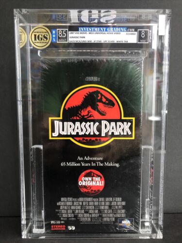 Jurassic Park IGS Graded Slab 8.5 Mint/8 NM VHS 1997 MCA/Unive...