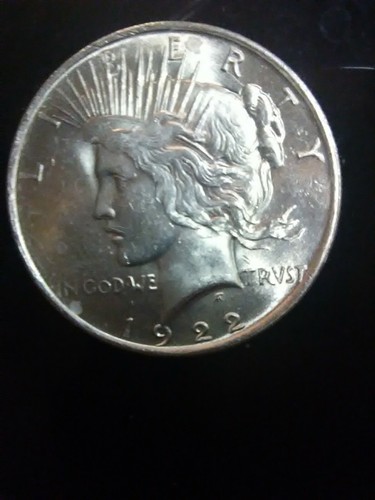 1922 Peace Dollar. Presentation V V Bowman Bruce fox state farm insurance  1982