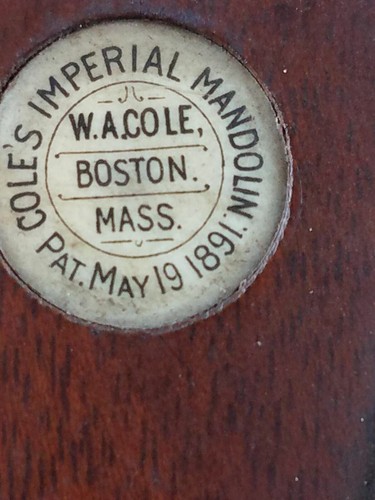 Antique 1891 W.A. Cole Bowl Back 8 String Imperial Mandolin AS IS Parts/Repair