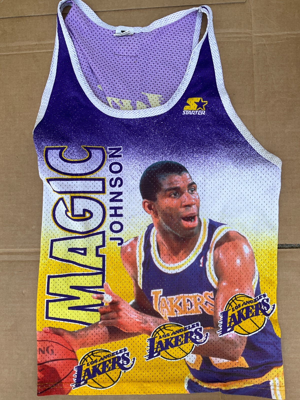 RARE Vtg 1990's Los Angeles Lakers Magic Johnson Starter